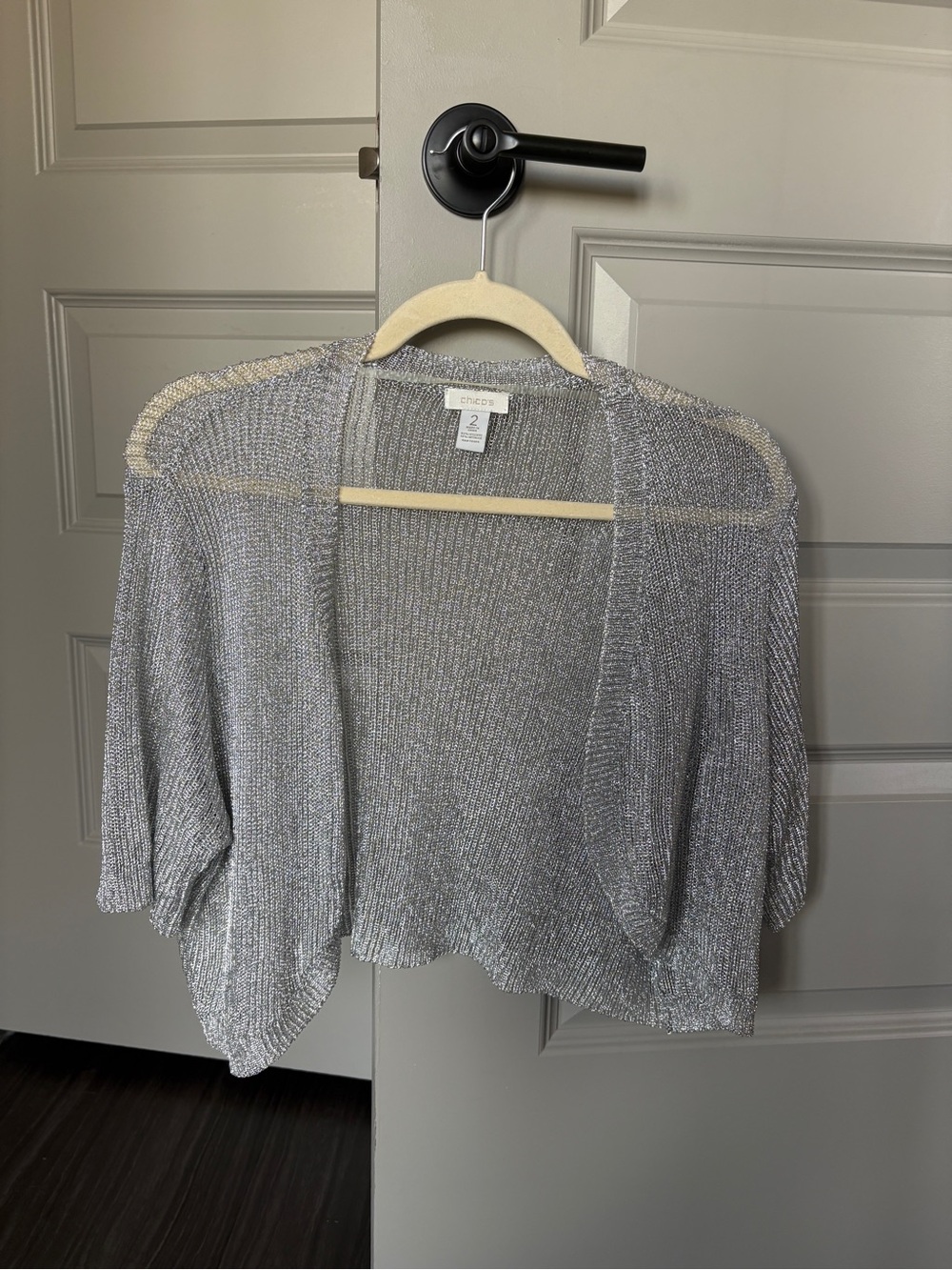 Vintage Silver Metallic Shrug Cardigan